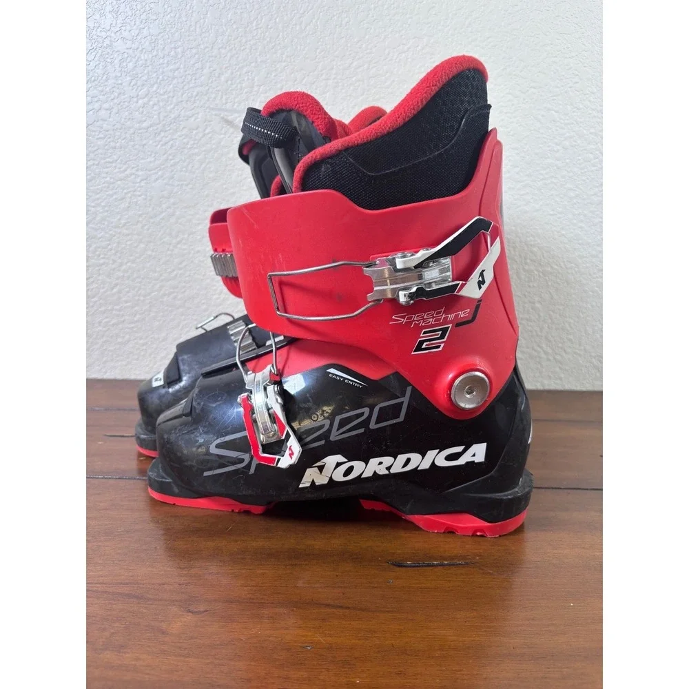 Nordica Speedmachine J2 Ski Boots Youth 23.5 Red Black Adjustable Flex Junior